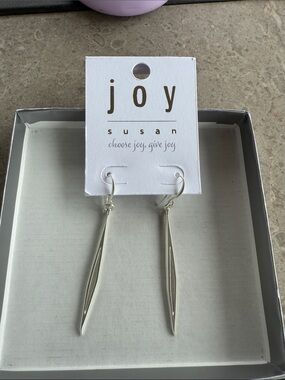 Joy Susan Silver Linear Dangle Earrings NEW
